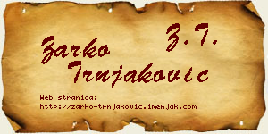 Žarko Trnjaković vizit kartica
